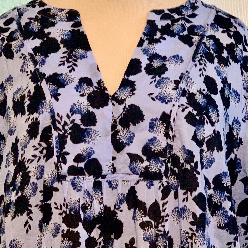 LOFT Peasant Floral Bell Sleeve Tunic